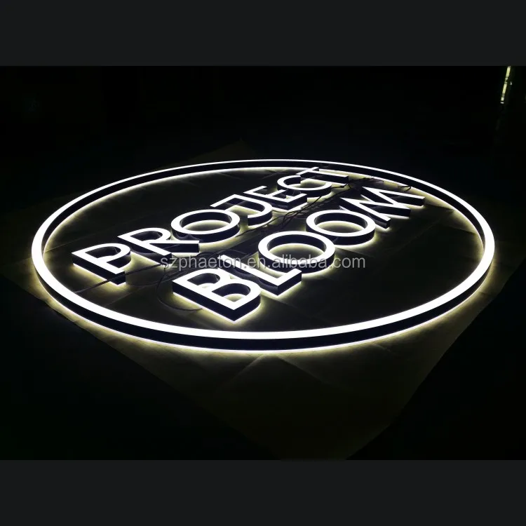High brightness led illuminated acrylic company logo design letter, 3d acrylic logo