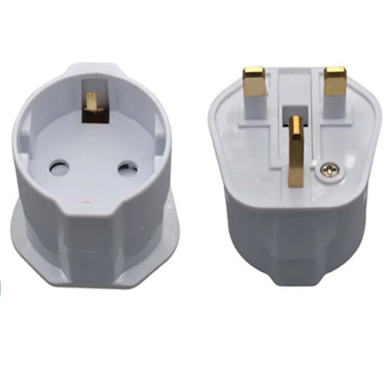 Euro Germany France Schuko plug to UK plug converter travel adapter with fuse 13A