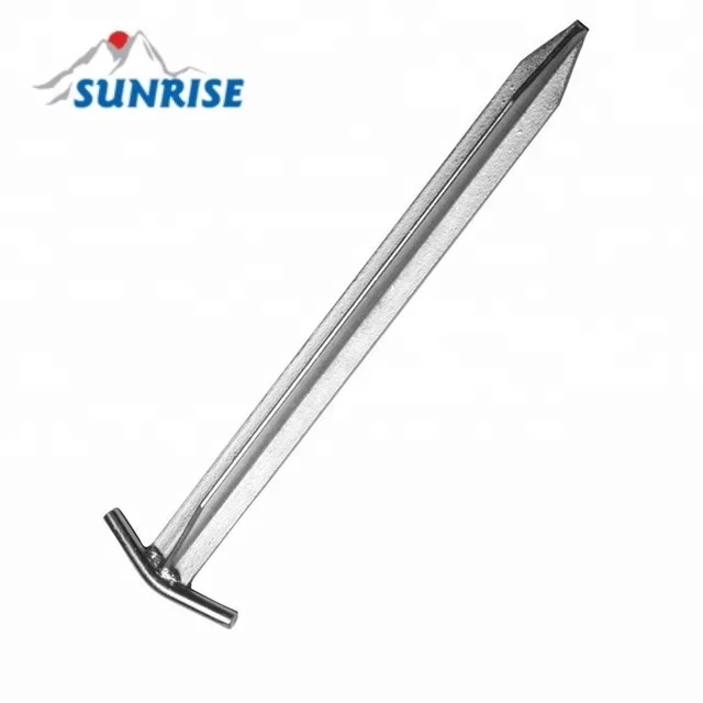 56877A#30cm Long and Robust Steel Pegs with T-Profile for Camping and Outdoor Use - Ideal for Normal and Hard Ground