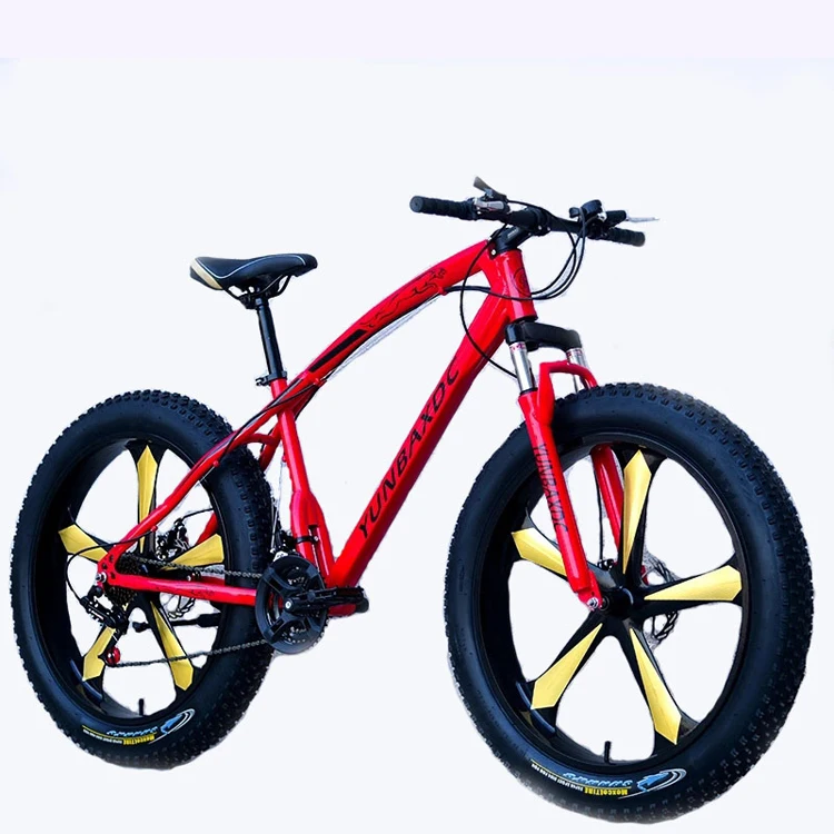 Gold color 5 knives tire bikes 21speed 26inch mountain bicycle /moutain bike carbon full suspension Hot sale 26 mtb bike export