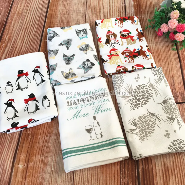 
hot sale blank custom digital print tea towel High quality 100% Sublimation Tea Towel Custom Print 