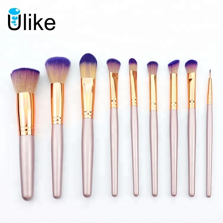 
Wolessale Professional Private Label Eye Shadow Face Foundation Cosmetic 9 pieces Makeup Brush Set 