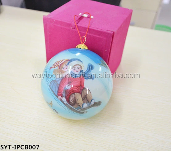 
Hand painted christmas ball glass inside painted 