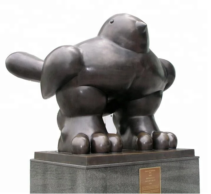 Public sculpture factory supply Famous bronze art statue fat bird Fernando Botero for garden display