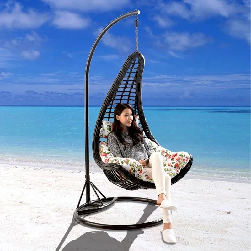 Недорогой ротанговый качающийся стул, маленький гамак из полиэтилена, Плетеный завод Foshan D021