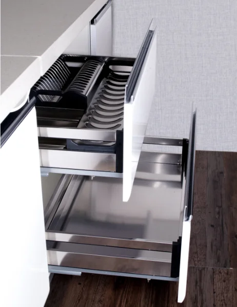 
Kitchen Cabinet Drawer Sliding Basket Stainless Steel Plate Type Pull Out Basket 