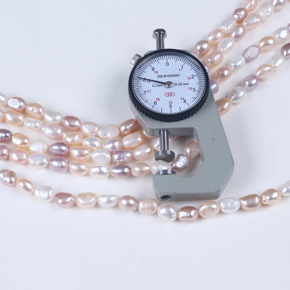 Бусины россыпью с пресноводным барочным жемчугом, 8-9 мм, цвет белый, розовый, фиолетовый, 16 дюймов