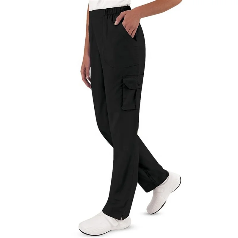 Ladies 8-Pocket Tapered Leg Cargo Scrub Pant with Back Elastic