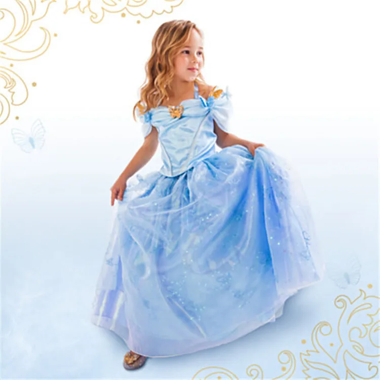 Girl Cinderella Wedding Party font b Dress b font Newest Cinderella Kids font b Dress b