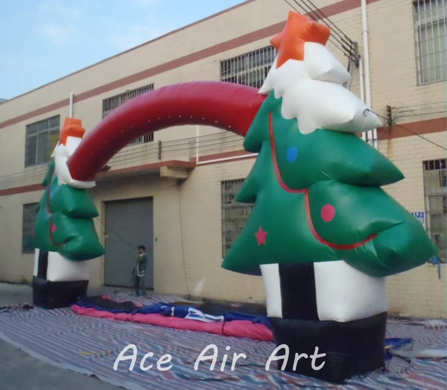 New Design Outdoor Inflatable Christmas Tree Arch Luxury PVC Balloon for Xmas Festival Waterproof Christmas Decoration