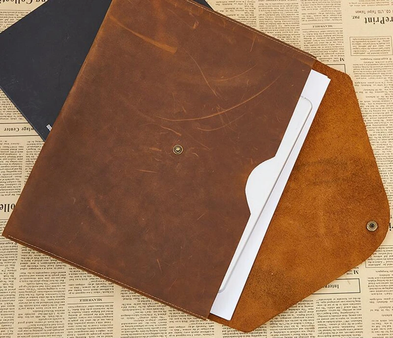 Dreamtop DTA188 envelope business clutch bag mens leather document file folder