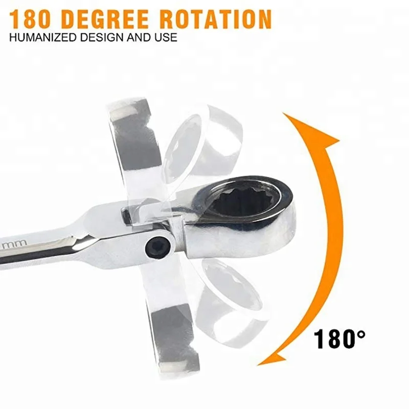 High Quality Flexible Head Ratchet Combination Wrenches