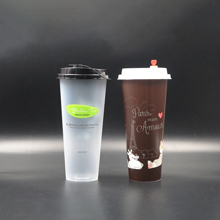 
Custom Design Eco Friendly Plastic Takeaway Bubble Tea Coffee Cup 