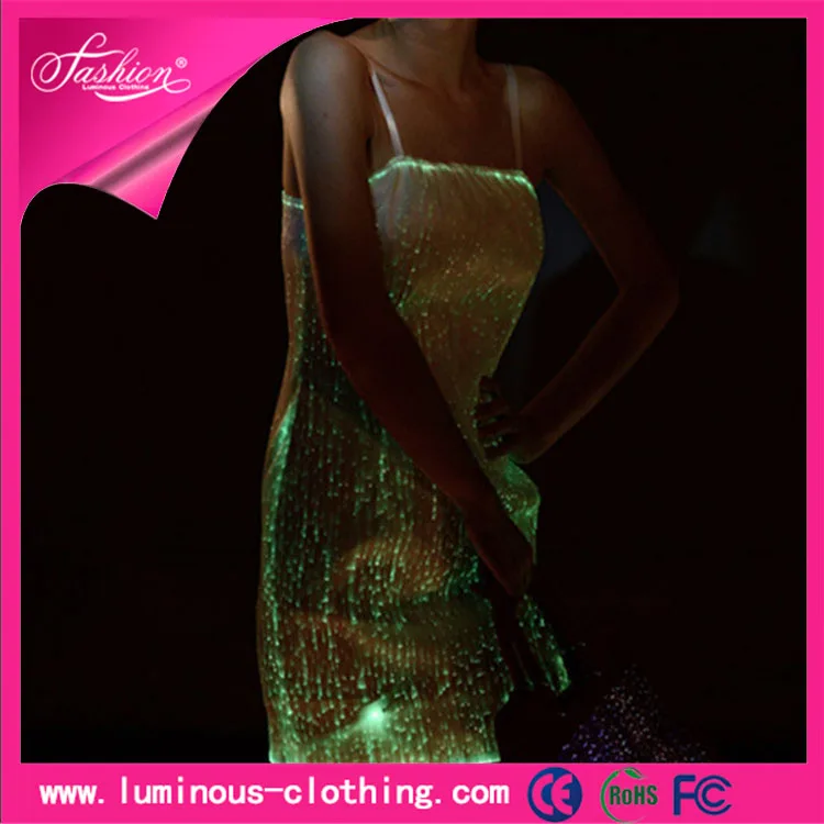 fiber optic luminous led light arabic sexy girls tight clothes dress design