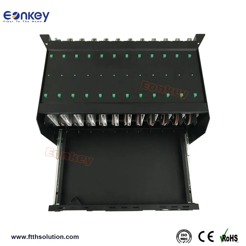 
Eonkey 144cores Aluminum rack mount High Density Smart ODF 3U 19 main fiber optical distribution frame 