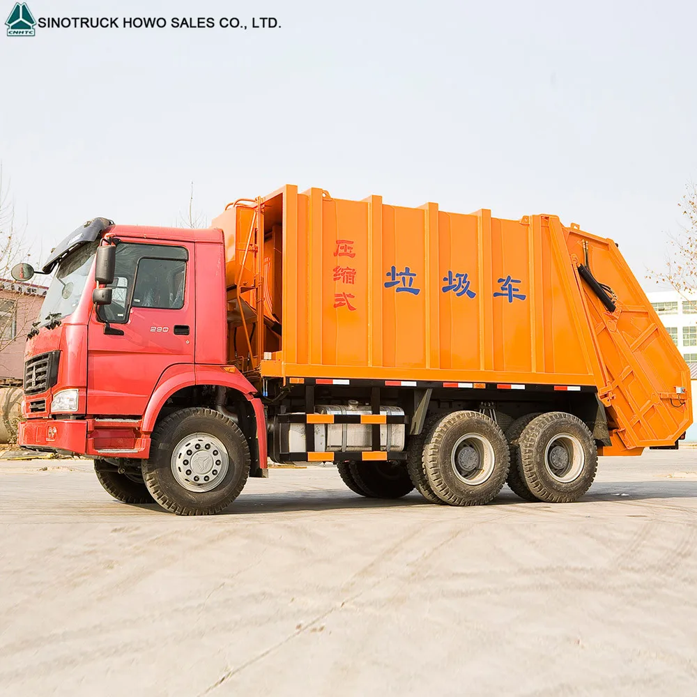 HOWO New Power Wheel Garbage Truck Left Hand Driving 336hp 20 cubic meters Refuse Compactor Truck