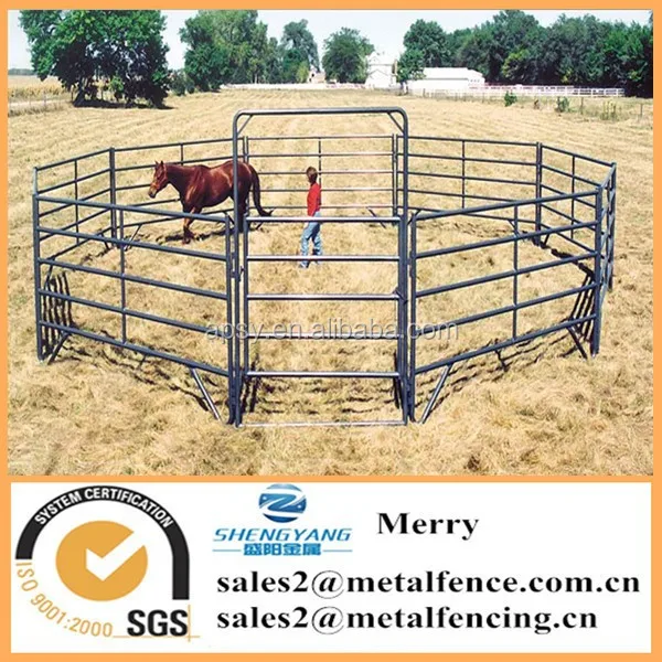low cost metal pipe fence for livestock paddock used rails fence panel