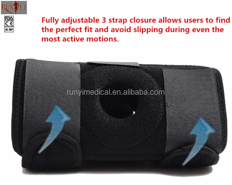 Breathable Open Patella Knee Support Sports Injury Knee Sleeve Brace