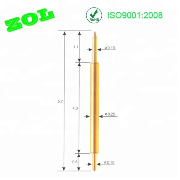 
5.7 mm length diameter 0.25 mm probe pogo pin connector 