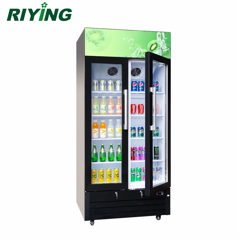 Supermarket Showcase 2 Door Upright Chiller Refrigerated Display Case