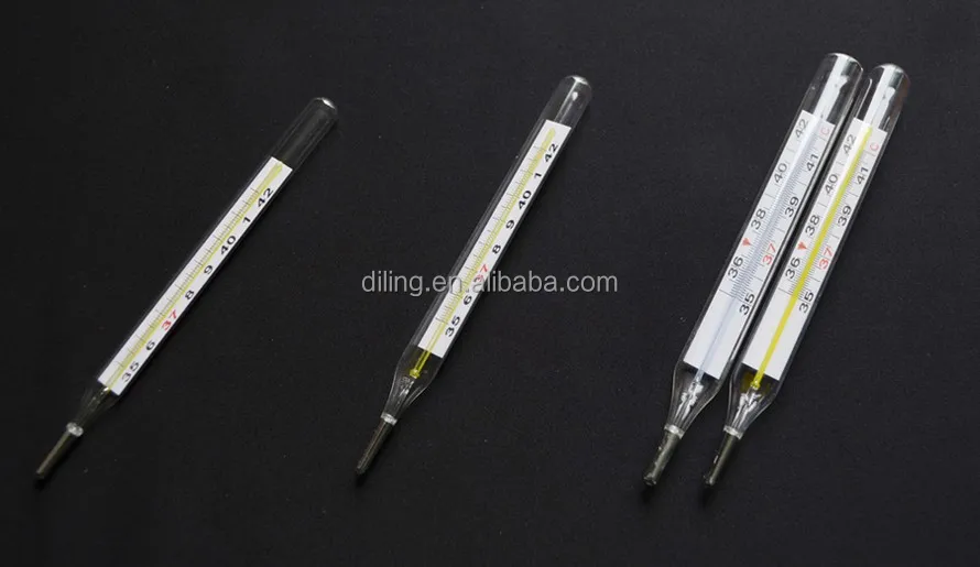 flat oval Armpit use Mercury liquid glass clinical thermometers