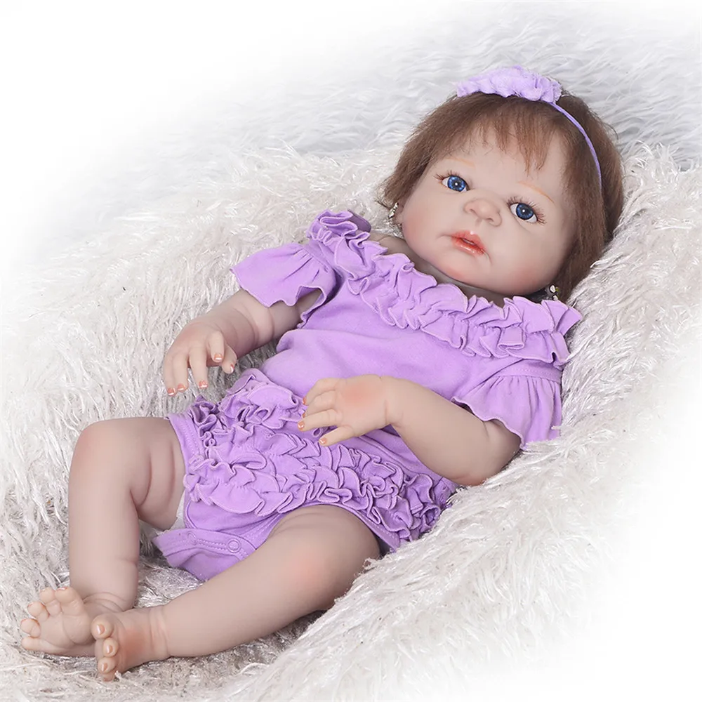 
Lovely 23 Inch Reborn Baby Dolls Soft Silicone Vinyl Fashion Babies Doll Toy Kids Best Playmate Christmas Gift 