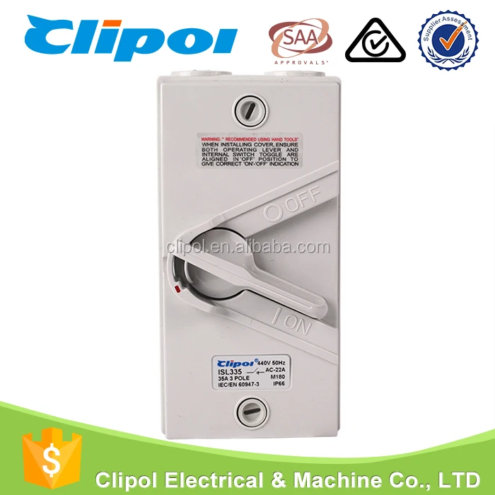 Outdoor Automatic Power Switch 35A IP66 Waterproof 3P Circuit Breaker