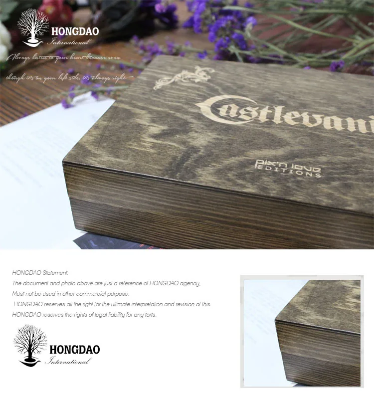 HONGDAO personalized vintage wooden box for book,presentation boxes for books