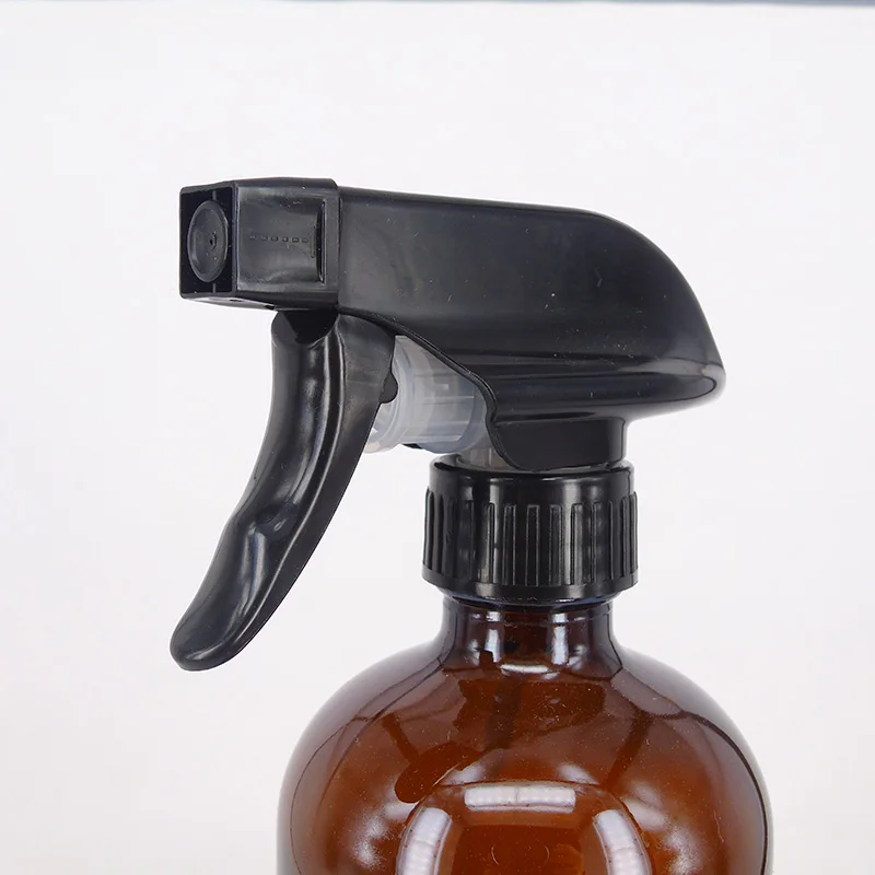 
500ml Amber Brown Boston Glass Trigger Spray Bottles With Sprayer For Cleaner And Essential Oil 