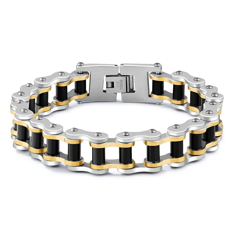 Marlary Multi-Color Punk Jewelry Biker Chain Bracelet Motorcycle Chain Steel Men Bracelet Store Biker Bracelet Store