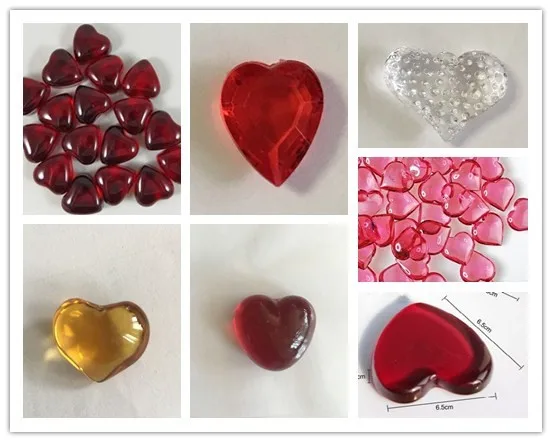 Red Ruby crystal vase Heart shape gemstone for Wedding Centerpieces with factory price