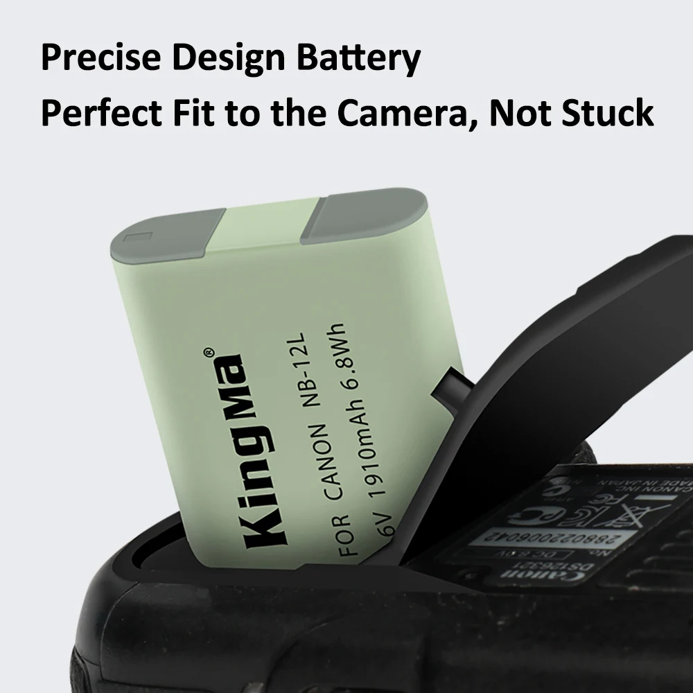 
KingMa 2-Pack of NB-12L Batteries and USB Dual Battery Charger for Canon G1X MARKII N100 MINI X 