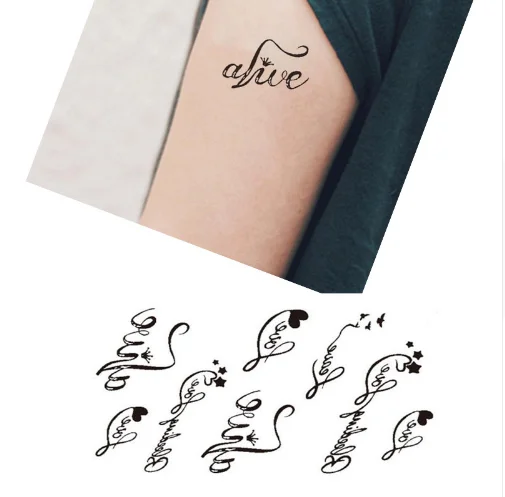 Waterproof Body Art Tattoo Heart Love Letters Tattoo Sticker Decoration Water Transfer Tattoo Stickers