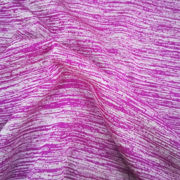 Cotton touch space dye cation polyester melange single jersey sportswear fabric