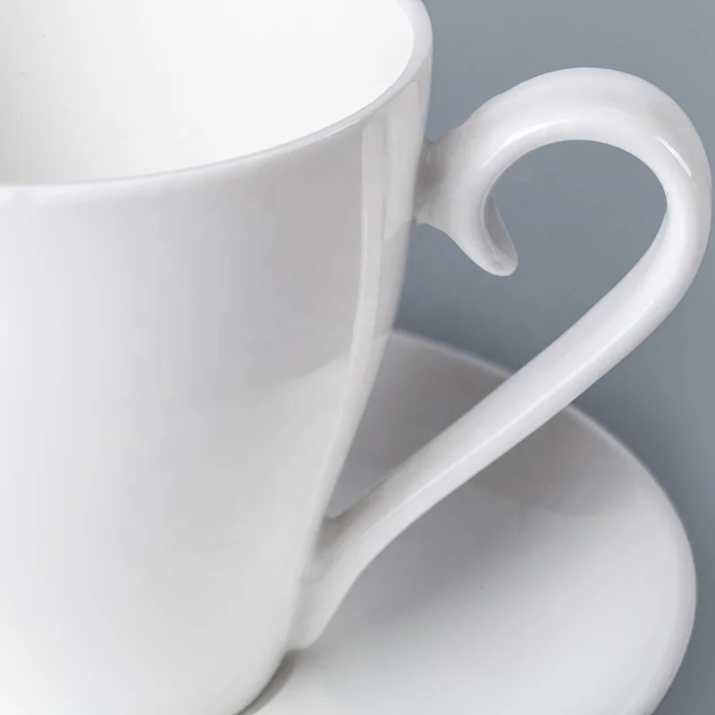 
White Restaurant Hotel Supplies Coffee Cup Porcelain Tea Cups, Crockery Restaurant Tea Cup And Saucer For Hotel* 
