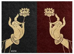 Wallpaper Door Chinese Zen Master A Smile Bergamot Lotus Flower Background Printed Wallpaper Silk Plaster Liquid Wallpaper