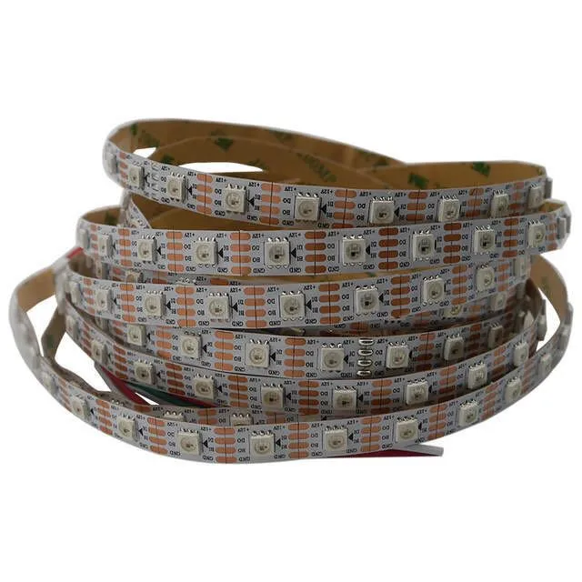 DC12V WS2815 led strip 1m/2m/5m Smart pixel 30/60/74/96//144 leds/m Black/White PCB IP30/IP65/IP67;Addressable Dual-signal