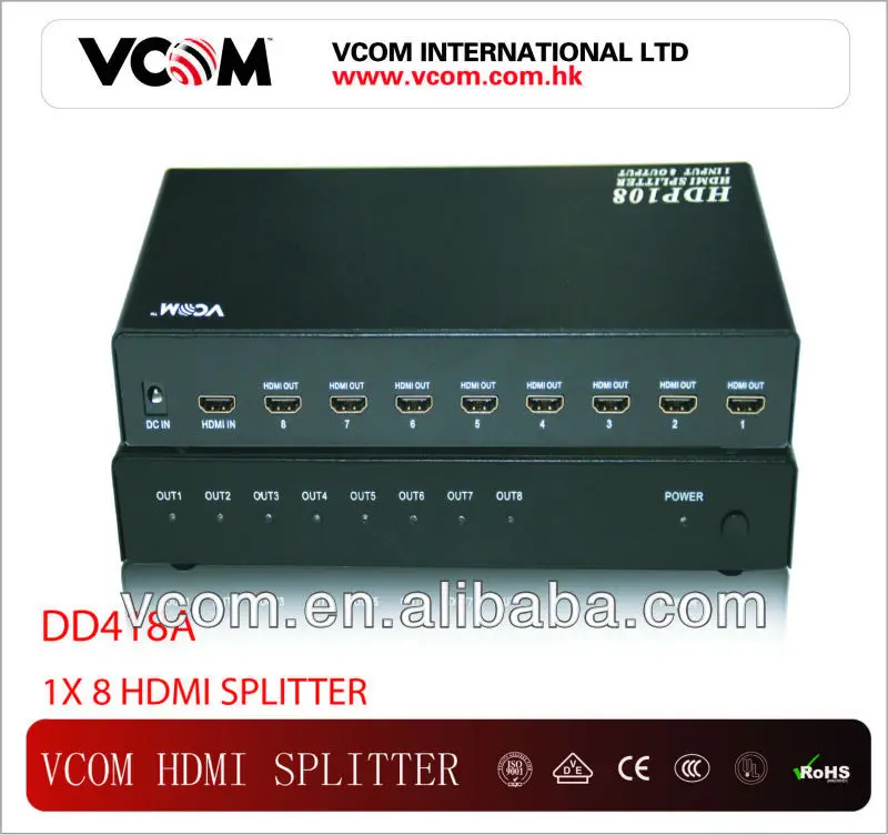 Горячая распродажа 1 x 8 микро-hdmi сплиттер