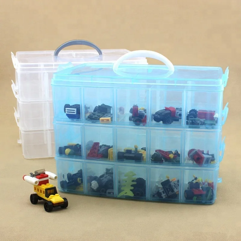 3-Tier Demountable Plastic Jewelry Box Organizer Storage Container With Adjustable Dividers 30