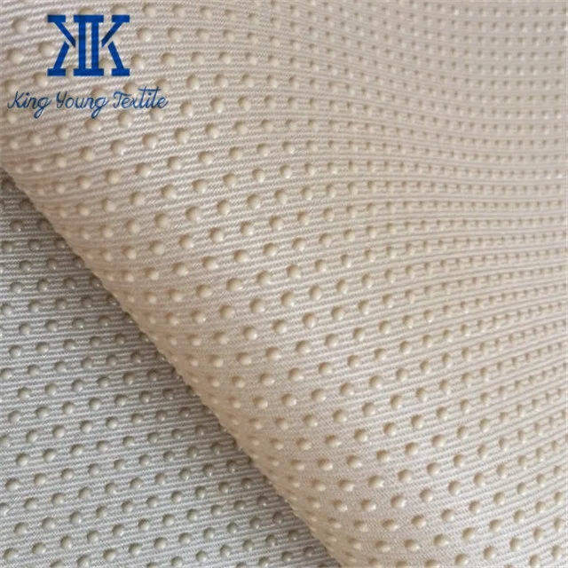 pvc with dot polyester anti-slip fabric for slippers / pvc dotted non slip slipper sole fabric