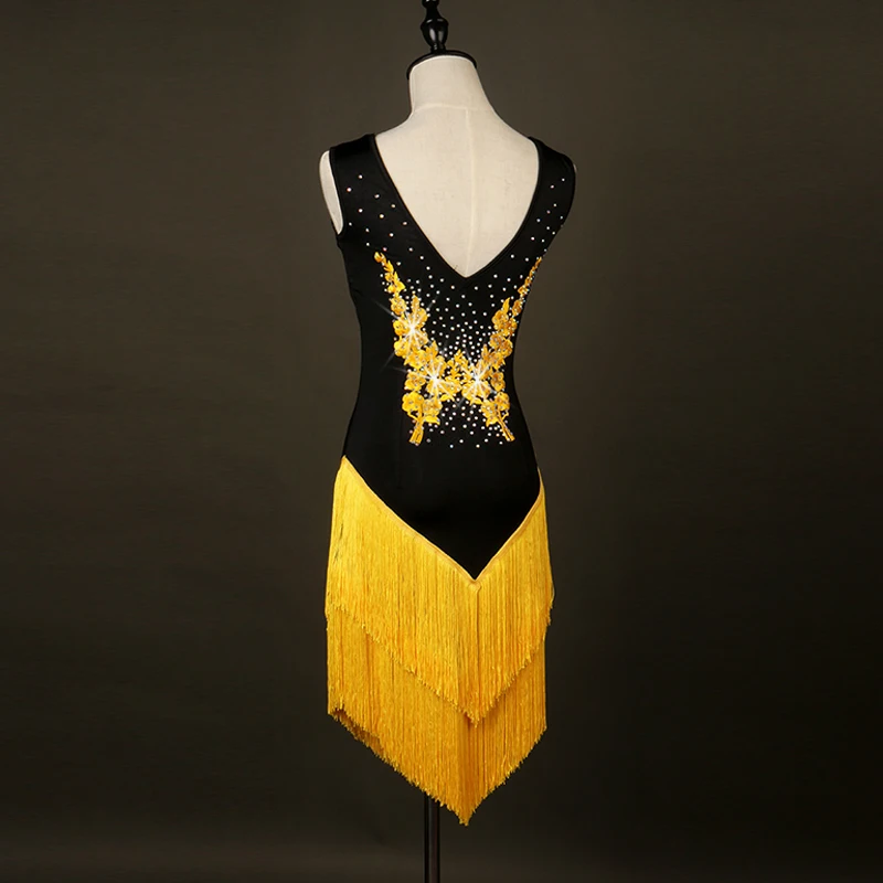 2023 new arrivals Hot Sale Sexy Sleeveless Women Girls Dance Wear Fringe Latin Dress