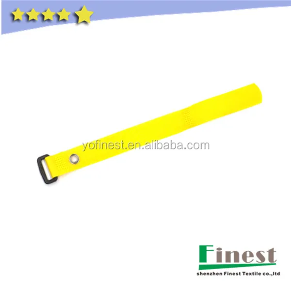 Nylon Material Hook and loop fastener Heavy Duty Black Cinch Strap with Eyelet