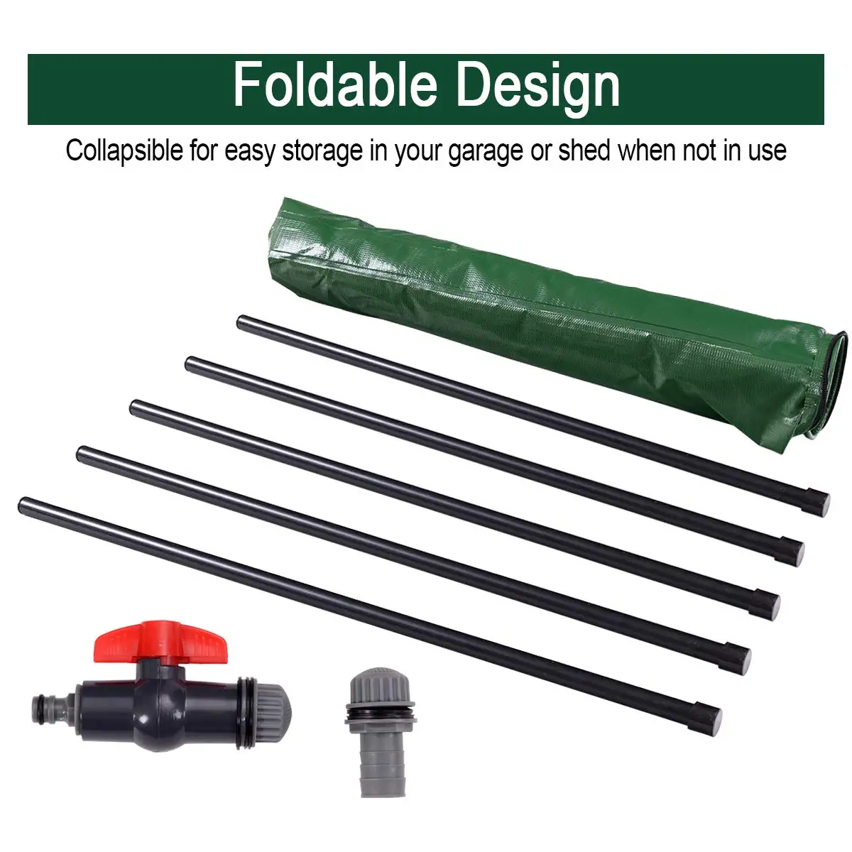 CHIN-UP 198Gallon Portable Rain Barrel Water Collector Collapsible Tank w/Spigot Filter Water Storage Container