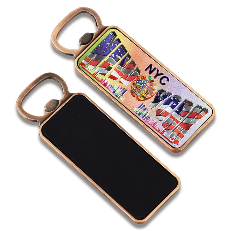 Cheap personalized custom metal fridge magnet logo beer bottle opener with