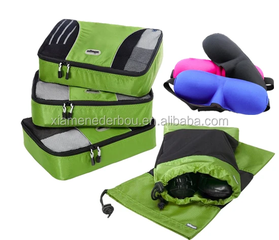 Alibaba gold supplier Packing Cubes-4 Set Travel Luggage Packing Organizers with Laundry Bag