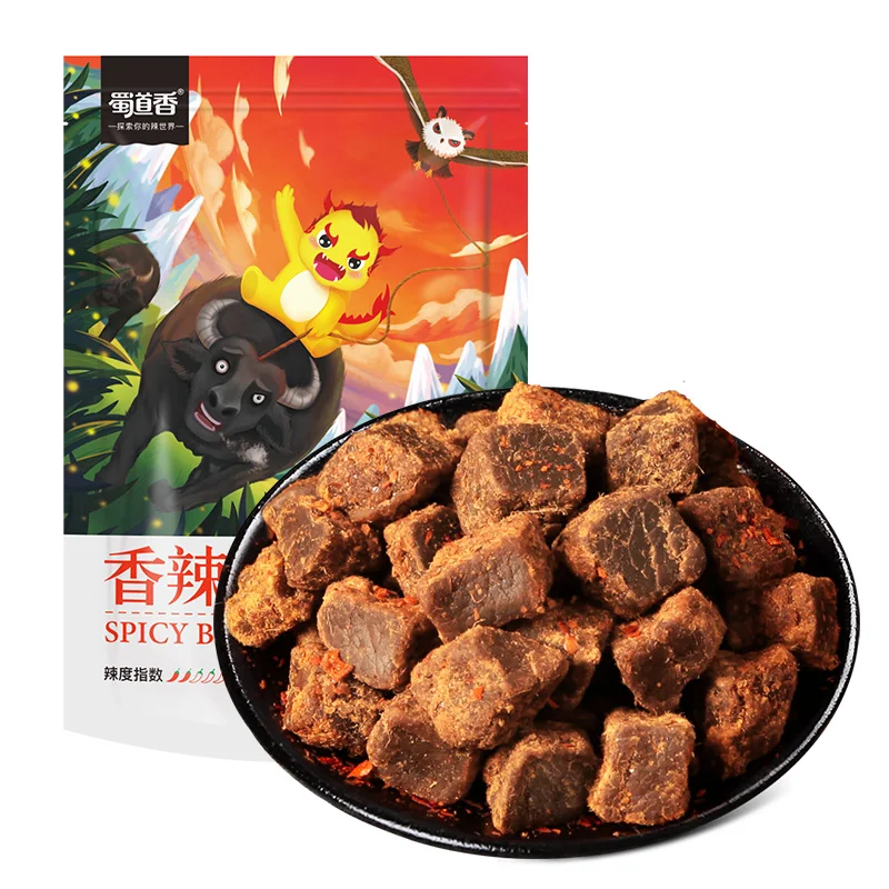 Shu Dao Xiang Китай оптовые сайты OEM продукты 100 г Приготовленное мясо острая пищевая закуска Еда сухая говядина