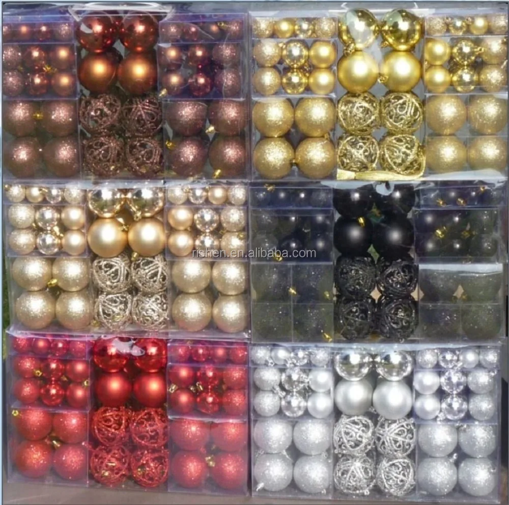 Factory price Christmas tree decorations hanging silver Christmas ball set