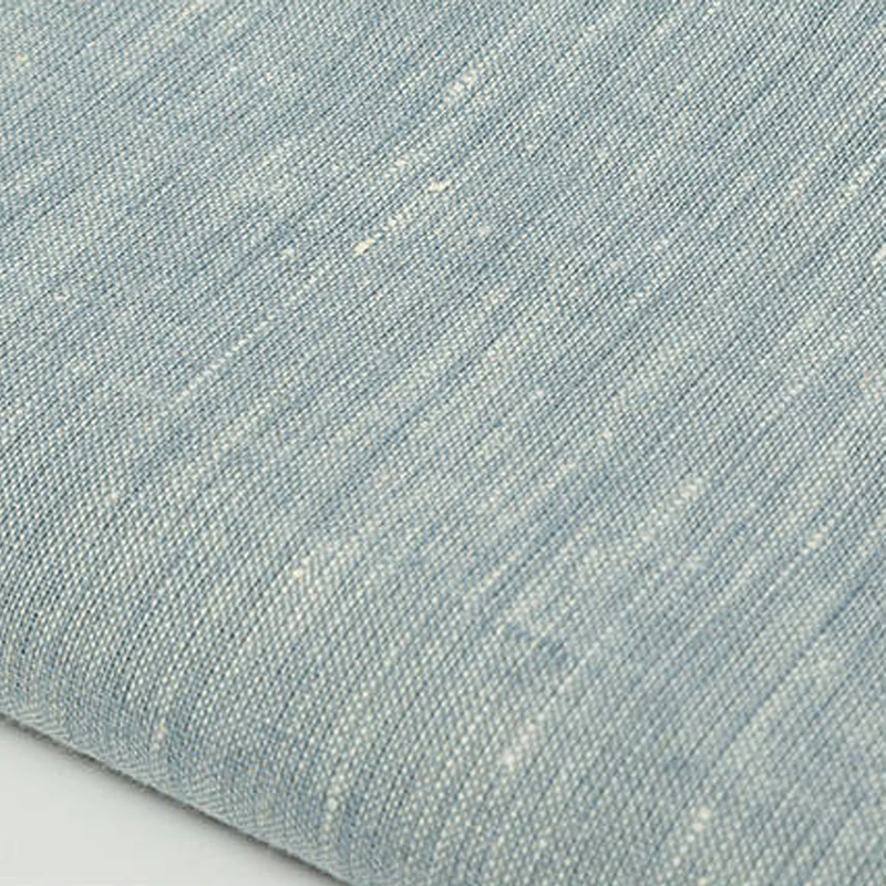 
Breathable woven 100% linen chambray fabric for casual dress 