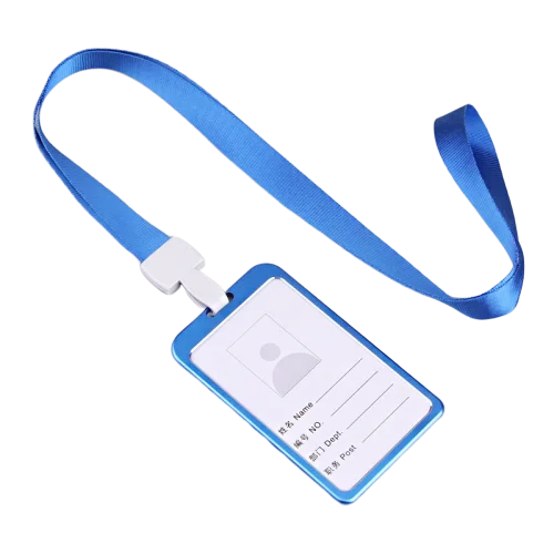 Fashion Office Metal Neck ID Badge Holder Nylon Lanyard With Plastic Hook