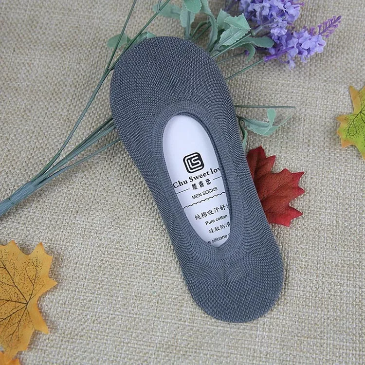 
Cheap Men Creathable Comfort Spring Summer Cotton Non-slip Invisible Boat Socks 